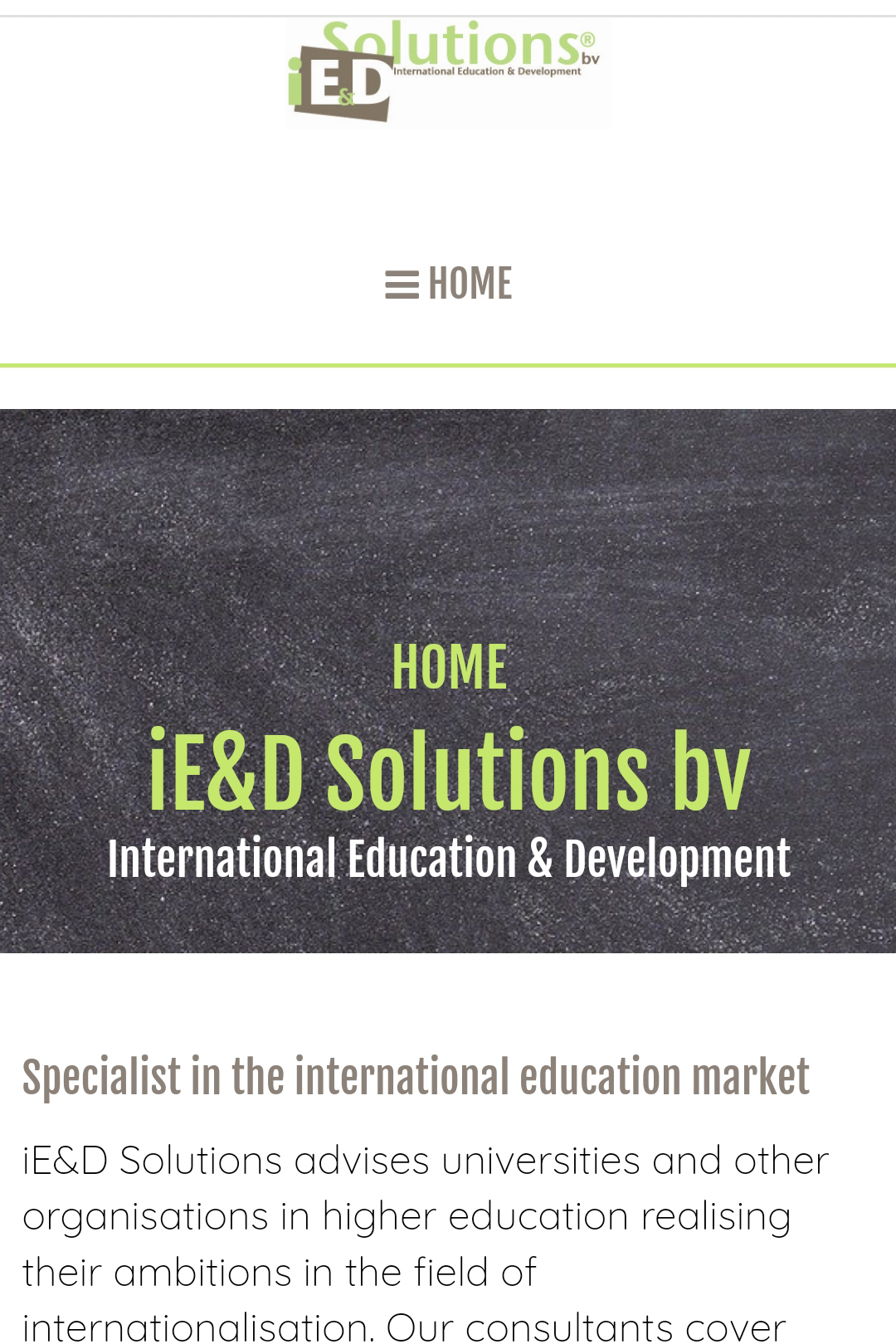 Website iE&D Solutions gemaakt door 3V Communicatie